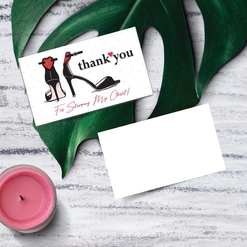 New! High Heels Thank You Cards - Small (50) - Picture 2 of 4